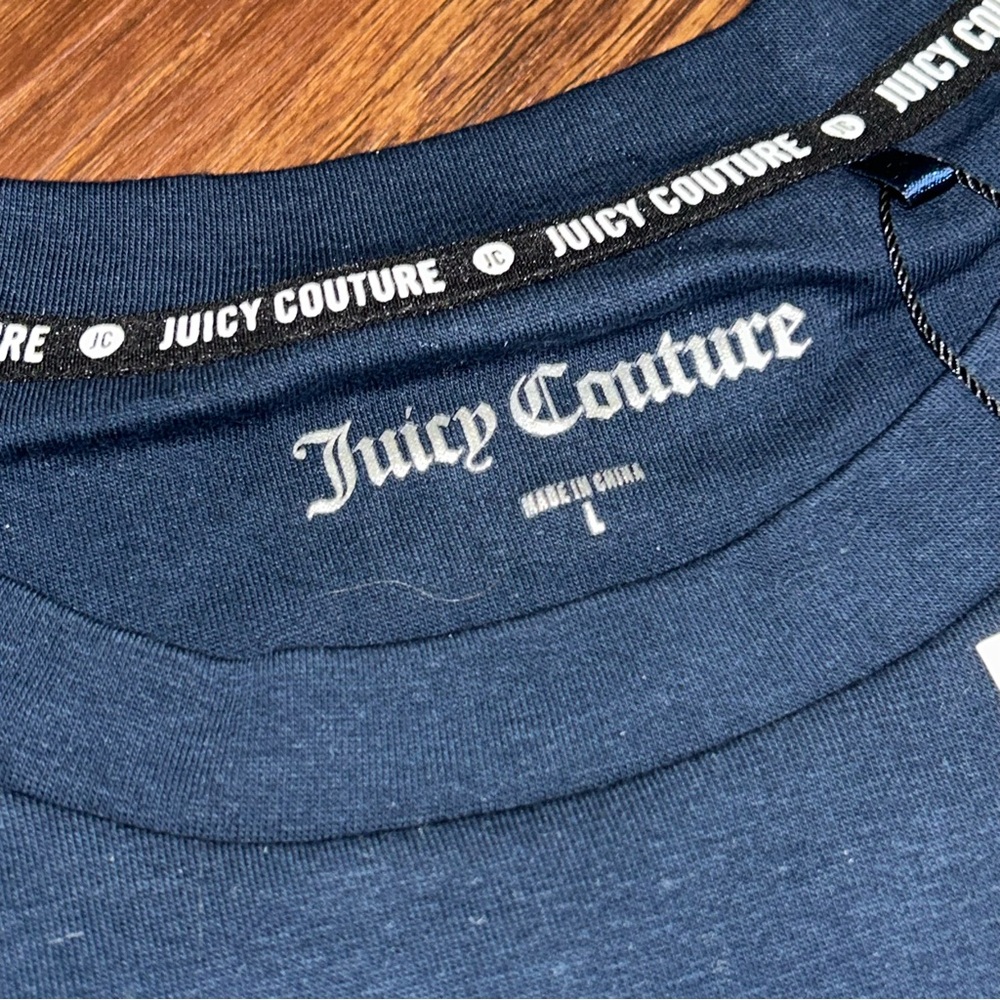Juicy Couture Embroidered Patch “Dump Him” Cropped Baby Doll T-Shirt NWT - Picture 4 of 6